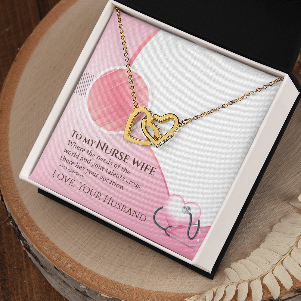 Best Gifts 305-Interlocking Hearts Necklace for Nurse Wife - Heartfelt Gift from Husband