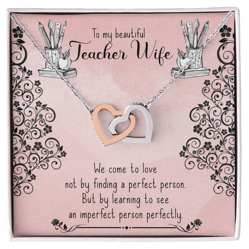 Best Gifts 305-Interlocking Hearts Necklace for Teacher Wife Gift from Husband