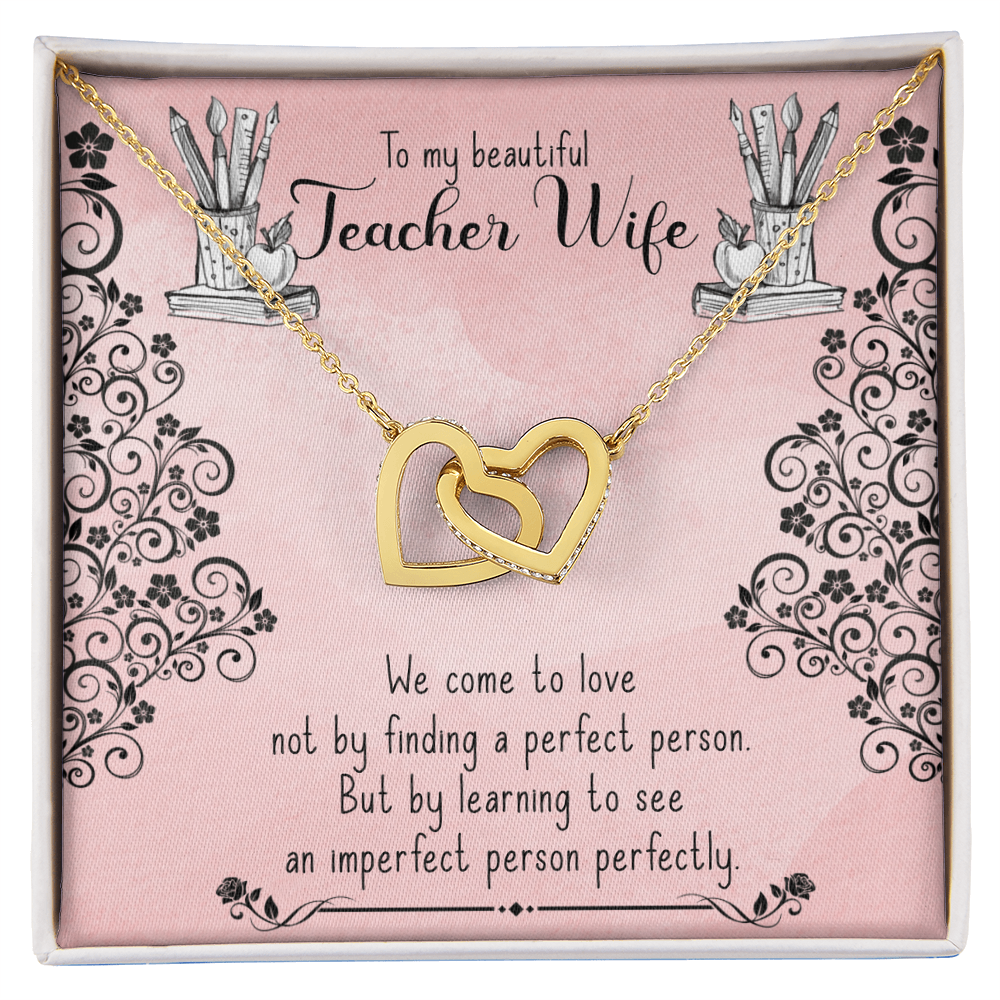 Best Gifts 305-Interlocking Hearts Necklace for Teacher Wife Gift from Husband