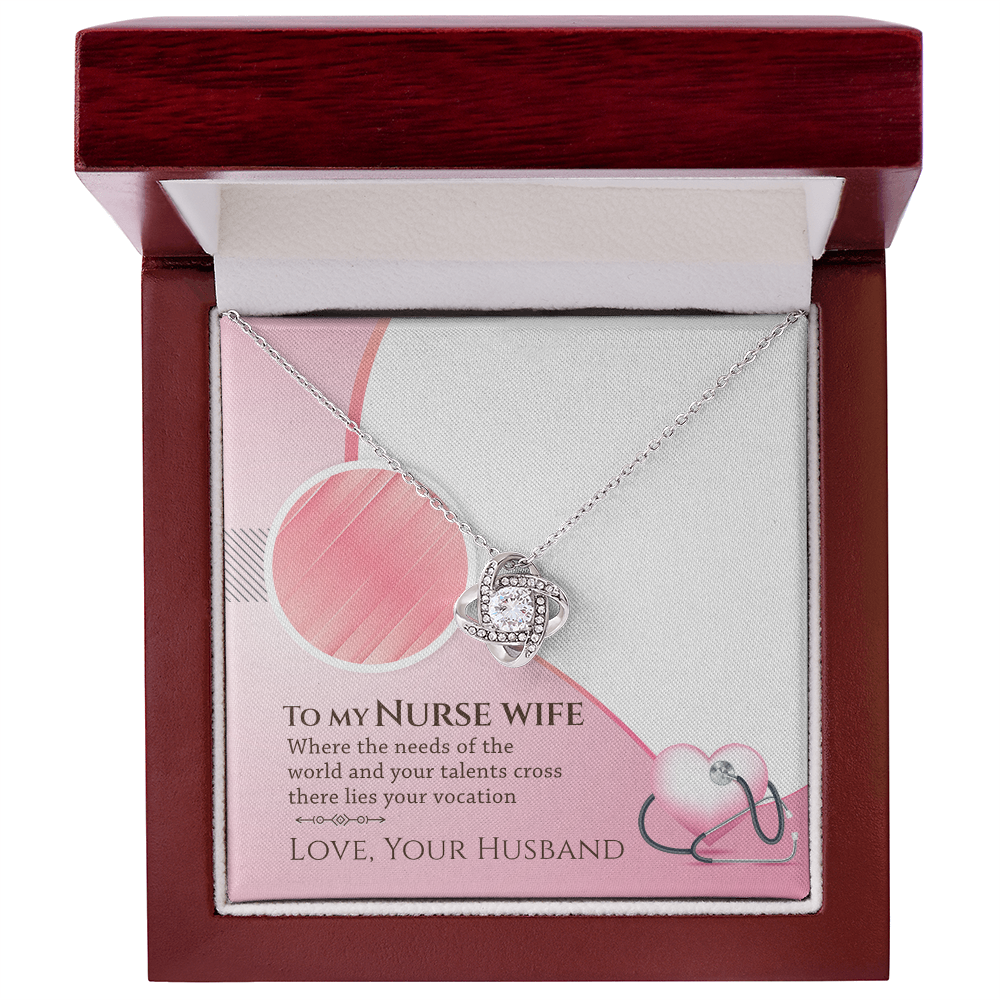 Best Gifts 305-Love Knot Necklace for Nurse Wife - Perfect Gift from Husband