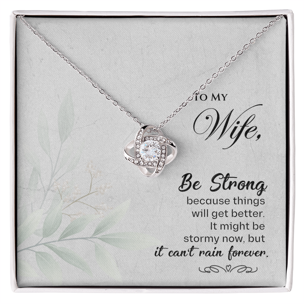 Best Gifts 305-Love Knot Necklace for Wife - Inspirational Gift - Gold Finish Pendant