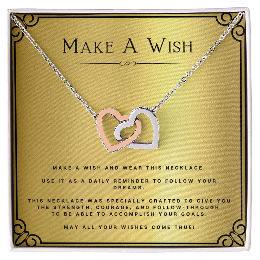 Best Gifts 305-Make A Wish Interlocking Hearts Necklace with CZ Crystals
