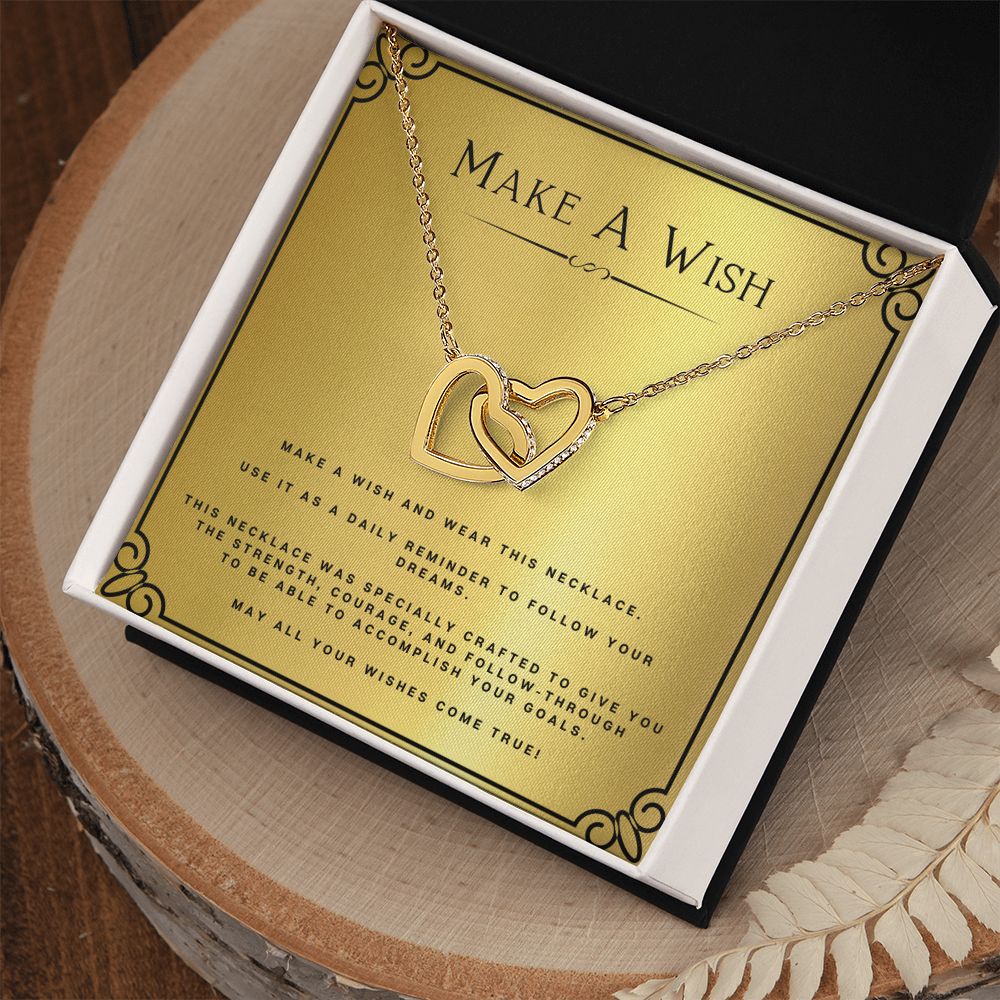 Best Gifts 305-Make A Wish Interlocking Hearts Necklace with CZ Crystals