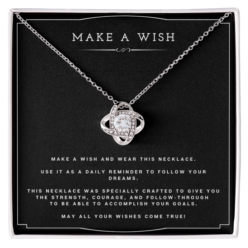 Best Gifts 305-Make A Wish Love Knot Necklace for Her Inspirational Gift
