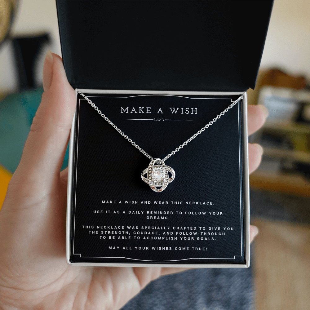Best Gifts 305-Make A Wish Love Knot Necklace for Her Inspirational Gift