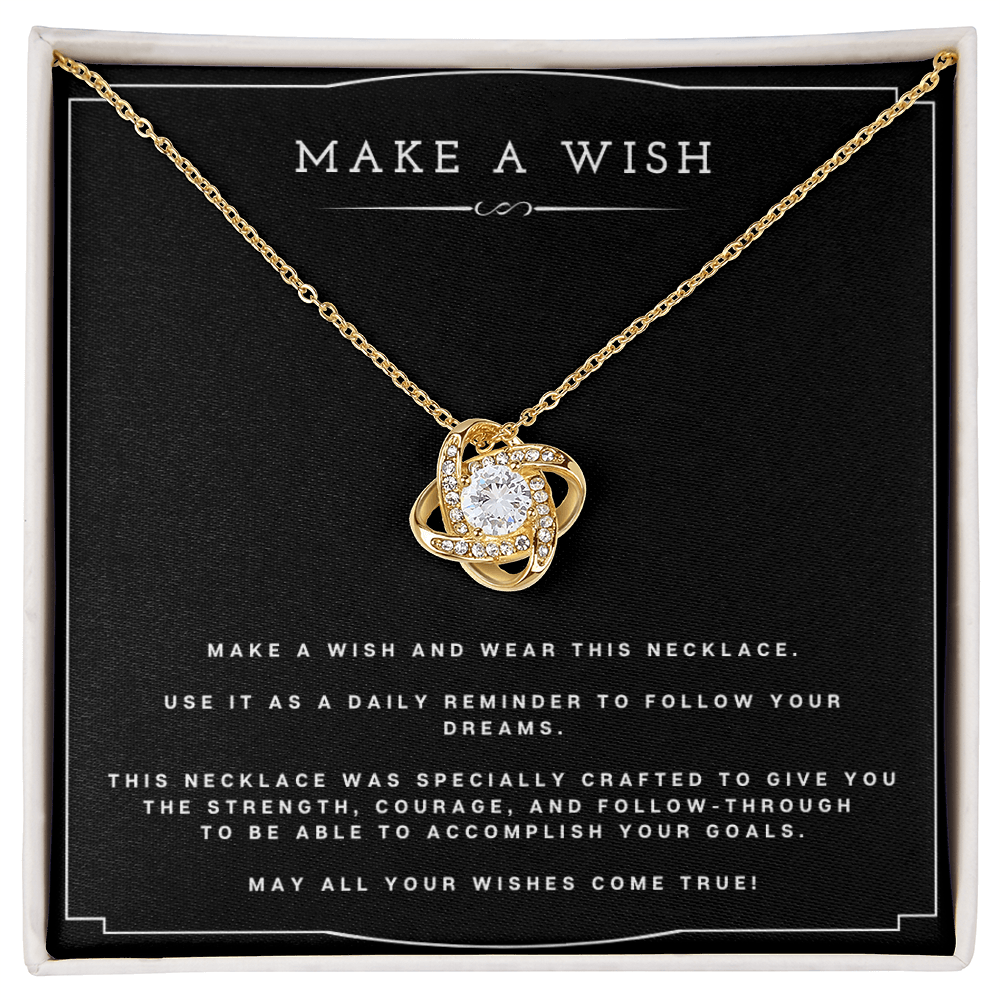 Best Gifts 305-Make A Wish Love Knot Necklace for Her Inspirational Gift