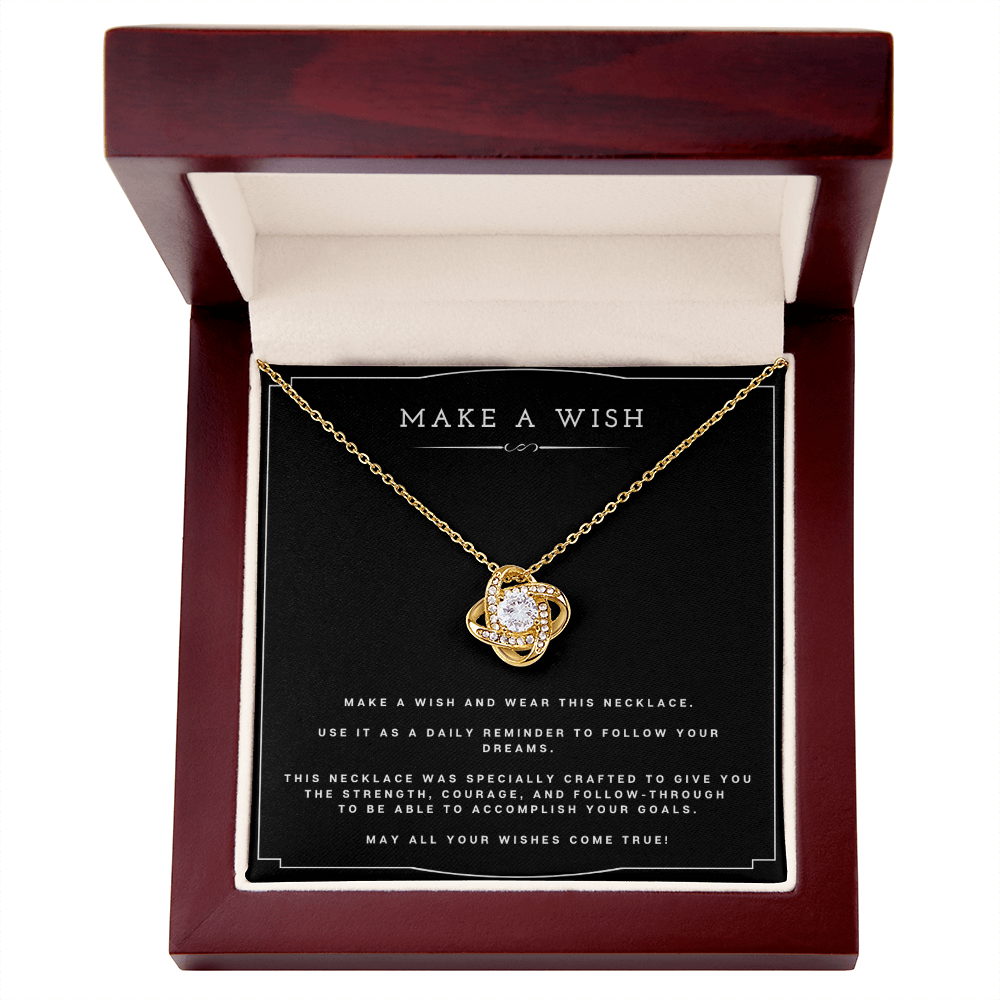 Best Gifts 305-Make A Wish Love Knot Necklace for Her Inspirational Gift