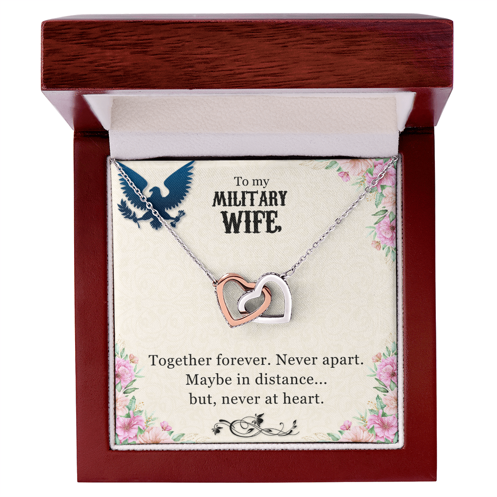 Best Gifts 305-Military Wife Interlocking Hearts Necklace Gift for Her