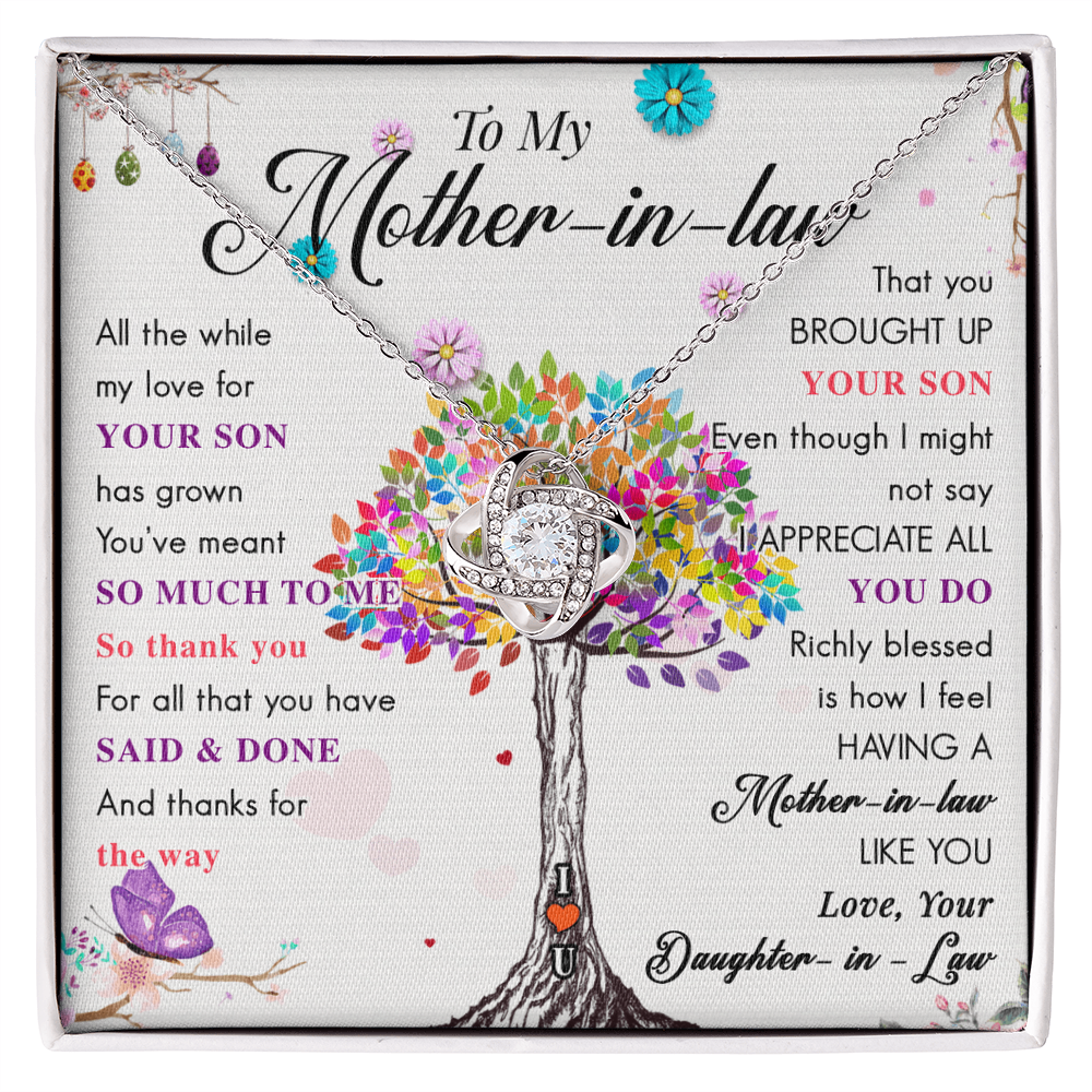 Best Gifts 305-Mother-in-Law Love Knot Necklace Gift from Daughter-in-Law
