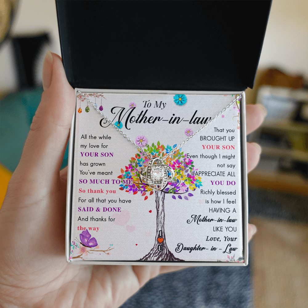 Best Gifts 305-Mother-in-Law Love Knot Necklace Gift from Daughter-in-Law