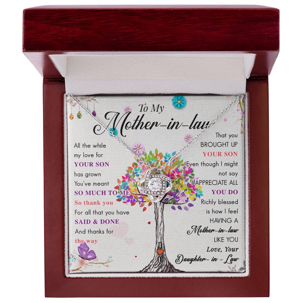Best Gifts 305-Mother-in-Law Love Knot Necklace Gift from Daughter-in-Law