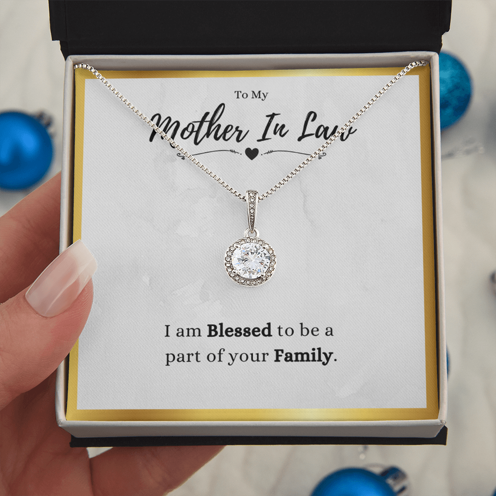 Best Gifts 305-Mother in Law Necklace Gift Eternal Hope CZ Jewelry Blessed Family