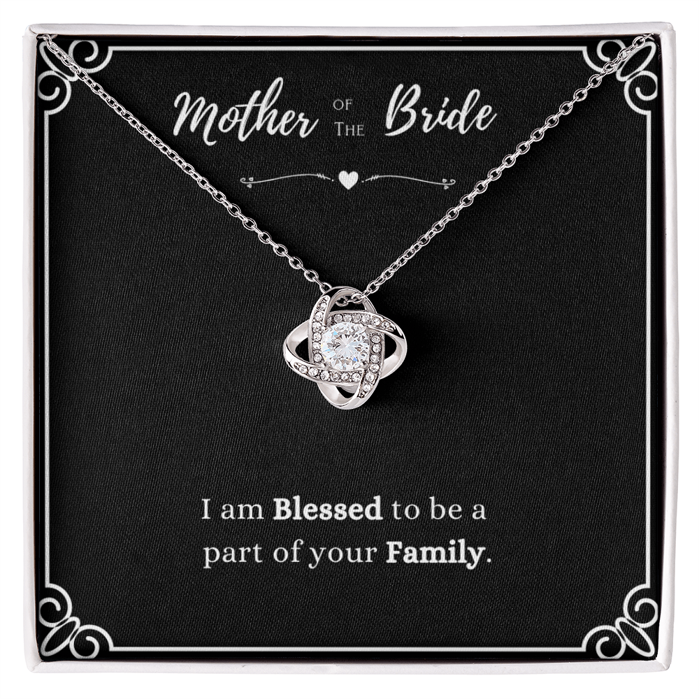 Best Gifts 305-Mother of the Bride Love Knot Necklace with Cubic Zirconia
