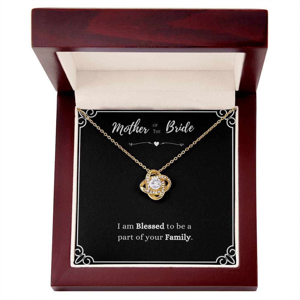 Best Gifts 305-Mother of the Bride Love Knot Necklace with Cubic Zirconia