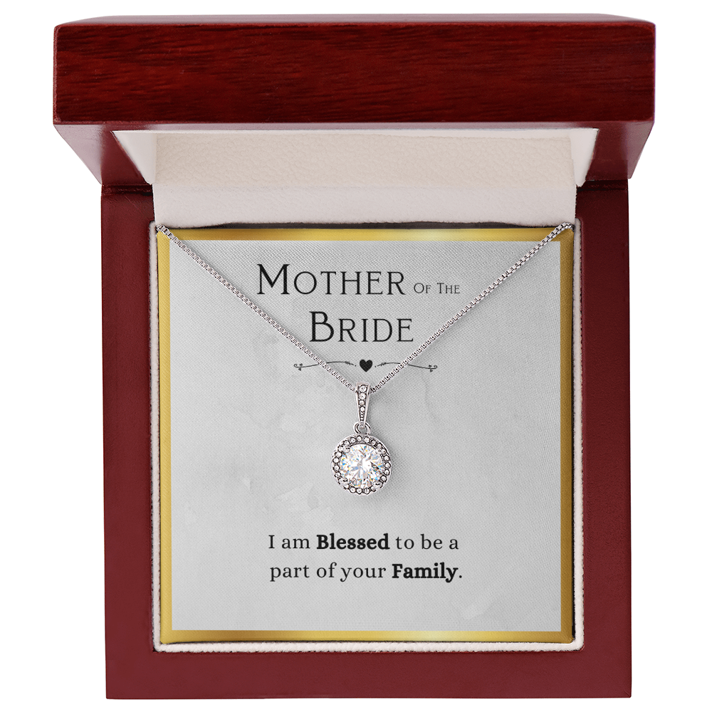 Best Gifts 305-Mother of the Bride Necklace from Groom, 14k White Gold & CZ Pendant