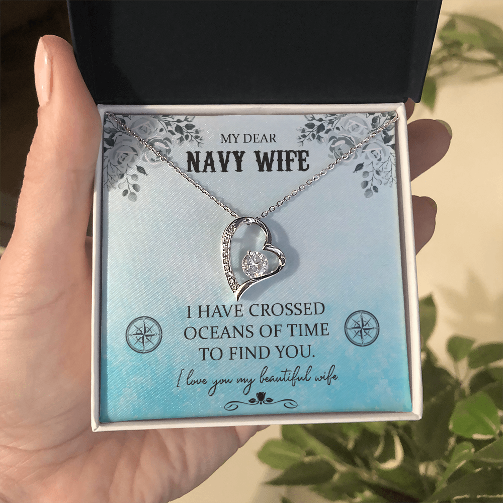 Best Gifts 305-My Dear Navy Wife Forever Love Necklace – 6.5mm CZ Pendant