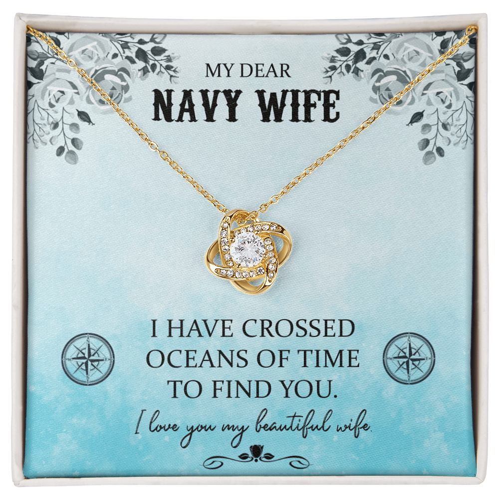 Best Gifts 305-My Dear Navy Wife Love Knot Necklace – 6mm CZ Pendant