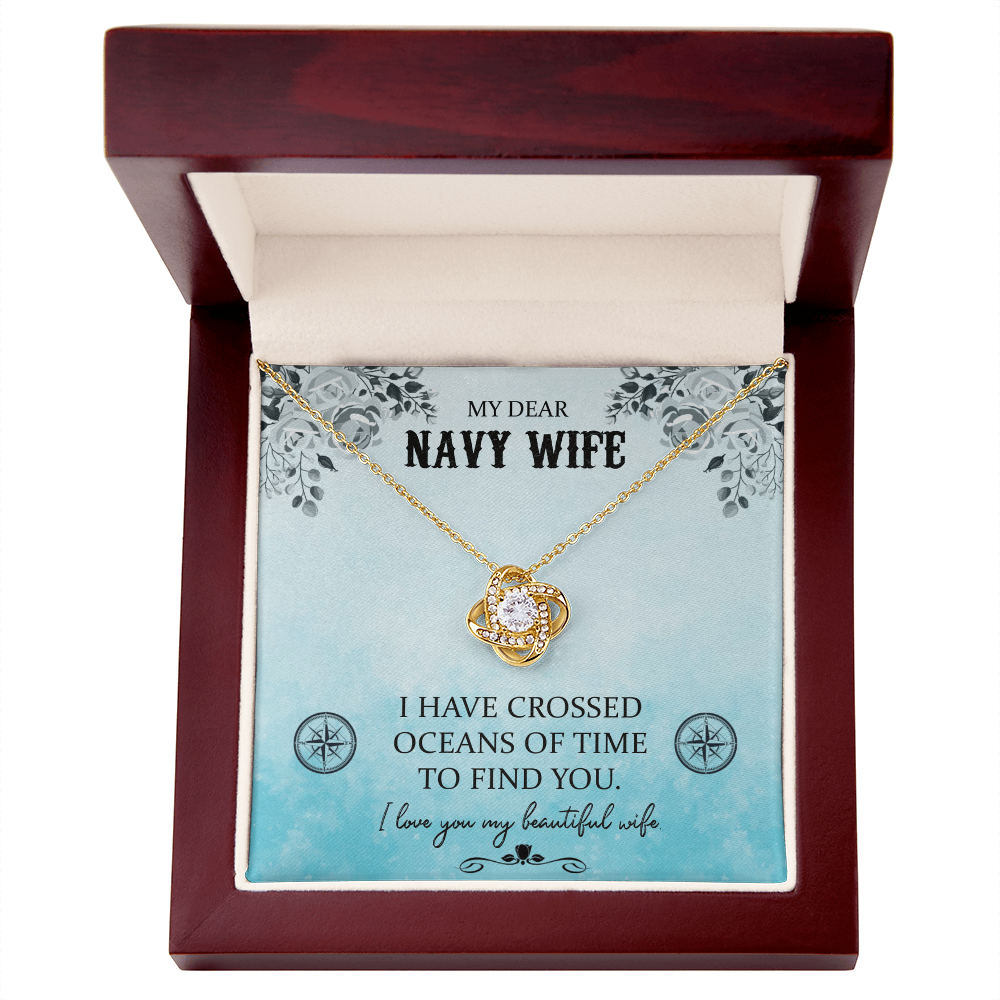 Best Gifts 305-My Dear Navy Wife Love Knot Necklace – 6mm CZ Pendant