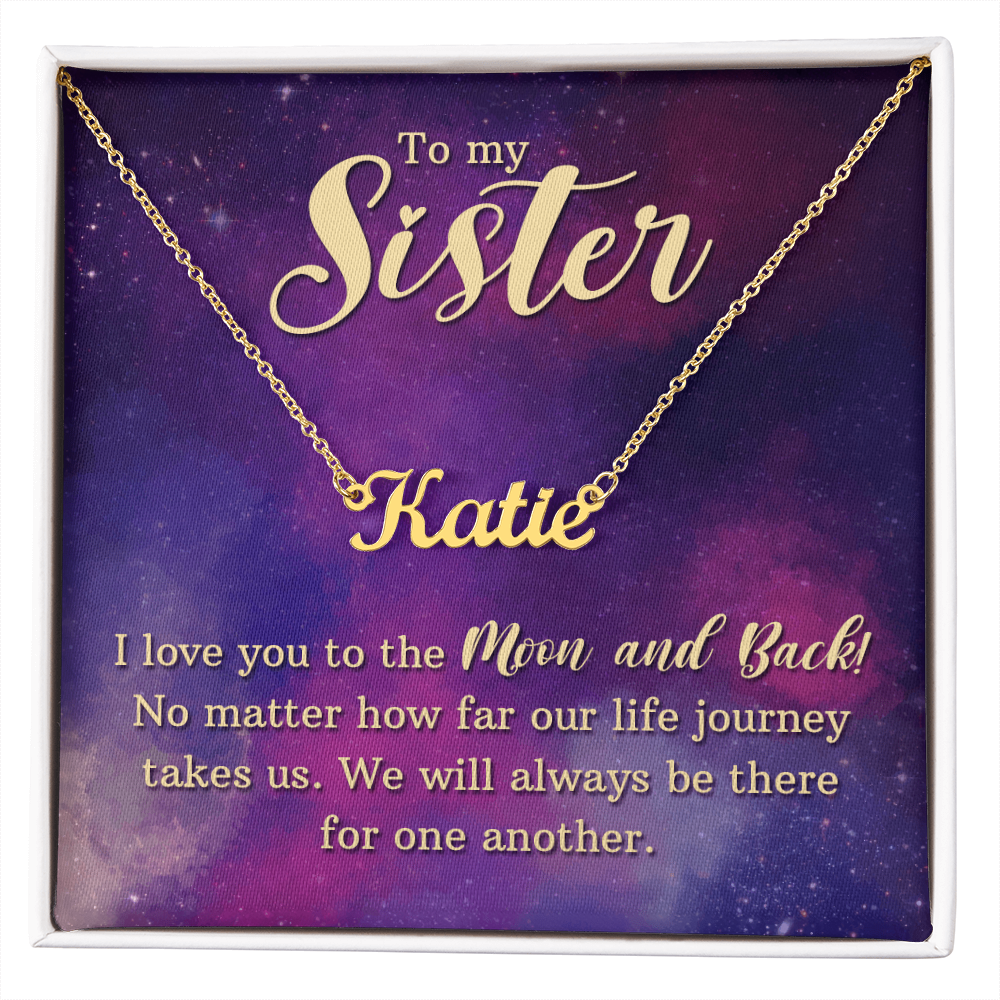 Best Gifts 305-Personalized Moon and Back Sister Necklace 