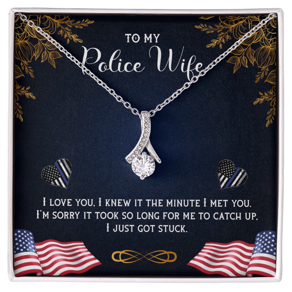 Best Gifts 305-Police Wife Necklace Gift Romantic Ribbon Jewelry