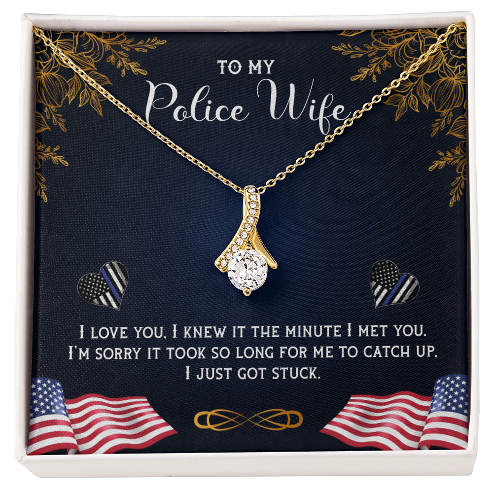 Best Gifts 305-Police Wife Necklace Gift Romantic Ribbon Jewelry