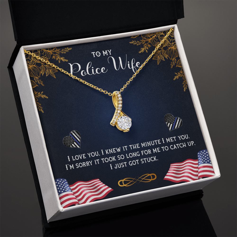 Best Gifts 305-Police Wife Necklace Gift Romantic Ribbon Jewelry