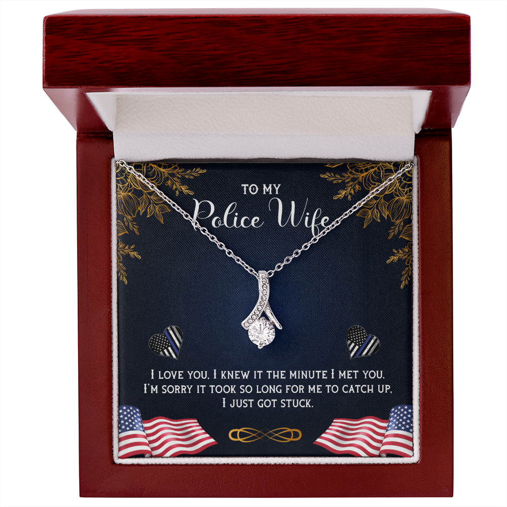 Best Gifts 305-Police Wife Necklace Gift Romantic Ribbon Jewelry