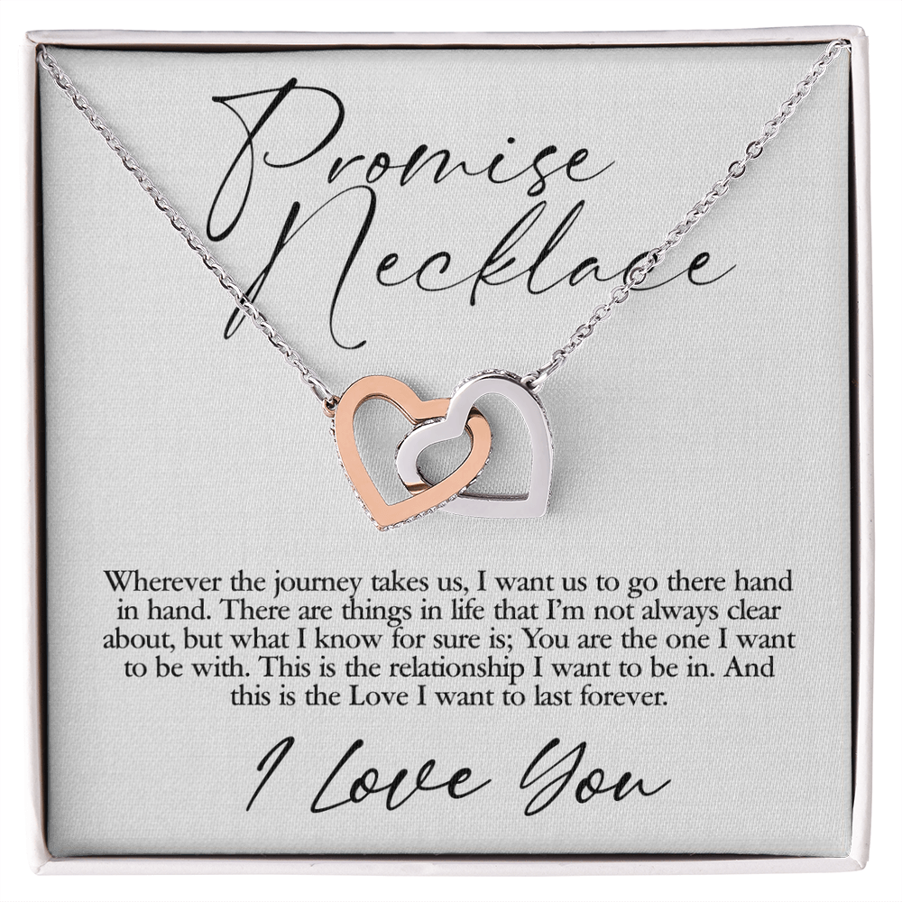 Best Gifts 305-Promise Necklace for Her with Interlocking Hearts and CZ Crystals
