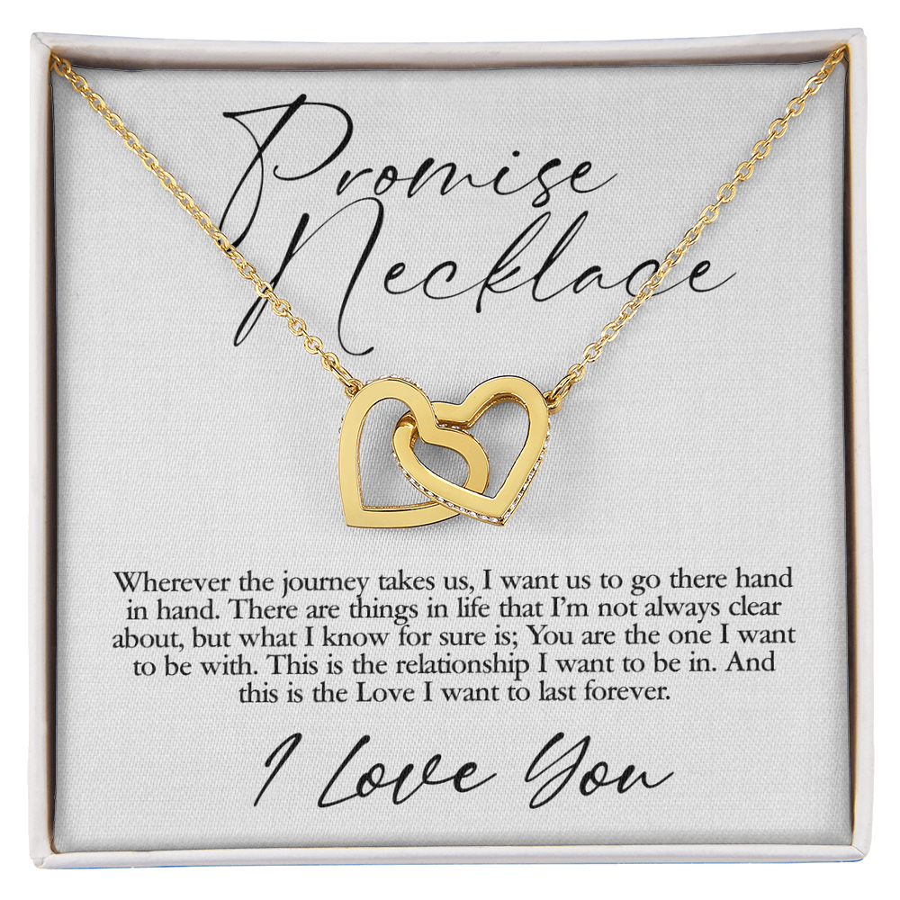 Best Gifts 305-Promise Necklace for Her with Interlocking Hearts and CZ Crystals