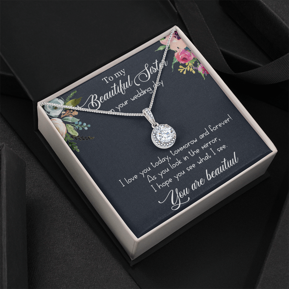Best Gifts 305-Sister Wedding Day Eternal Hope Necklace Gift