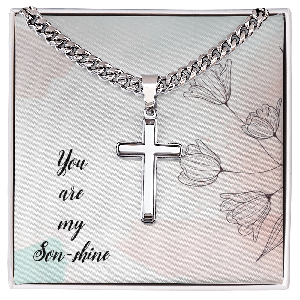 Best Gifts 305-Son Gift Cross Necklace – Faith Jewelry Keepsake from Mom or Dad