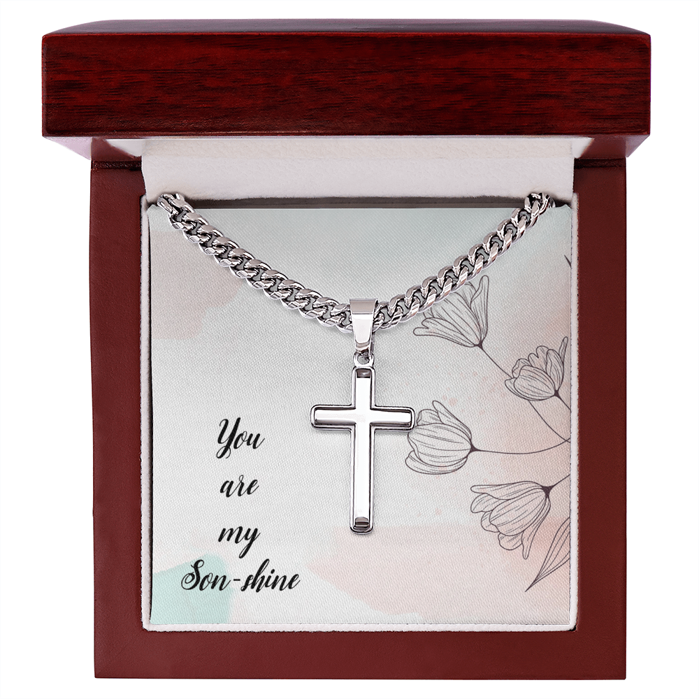 Best Gifts 305-Son Gift Cross Necklace – Faith Jewelry Keepsake from Mom or Dad