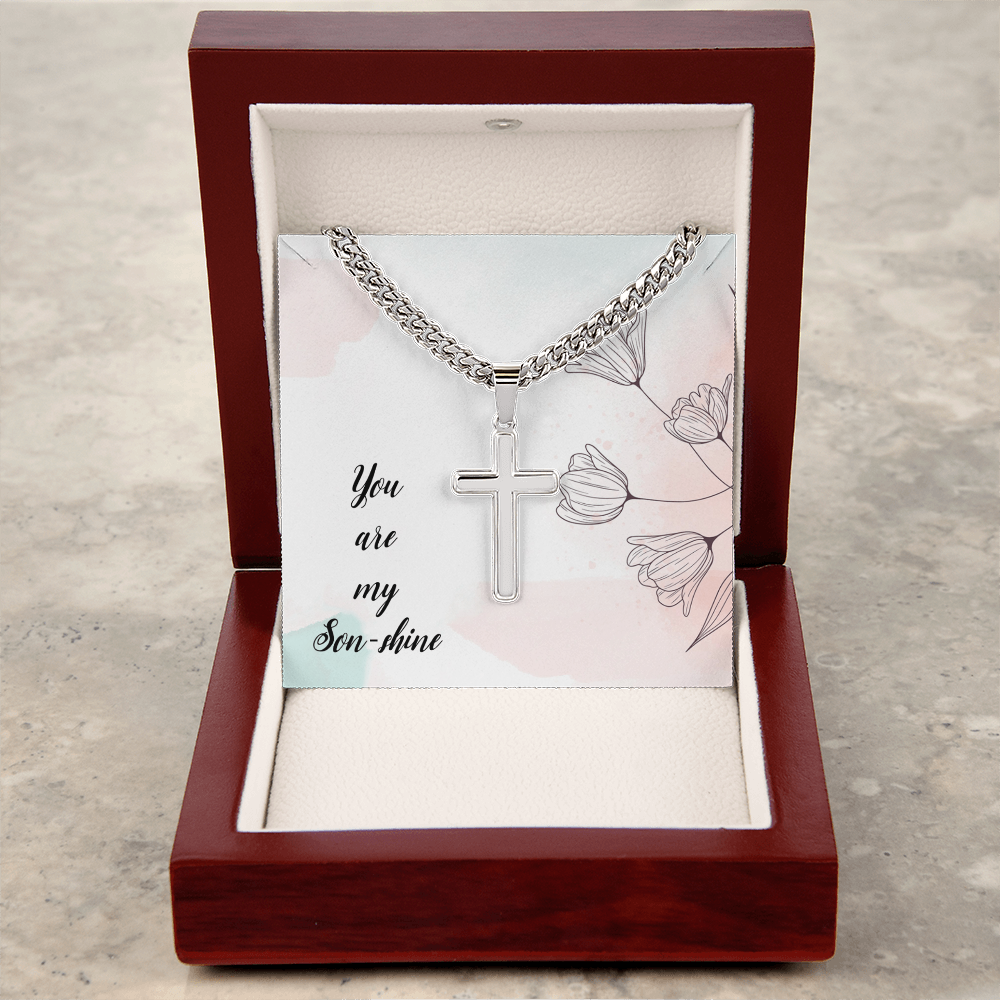 Best Gifts 305-Son Gift Cross Necklace – Faith Jewelry Keepsake from Mom or Dad