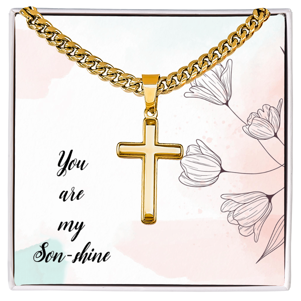 Best Gifts 305-Son Gift Cross Necklace – Faith Jewelry Keepsake from Mom or Dad 