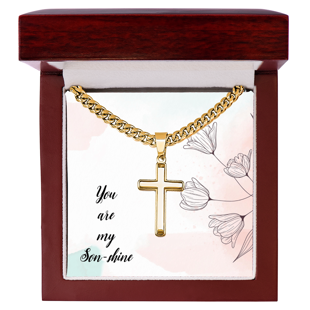Best Gifts 305-Son Gift Cross Necklace – Faith Jewelry Keepsake from Mom or Dad 