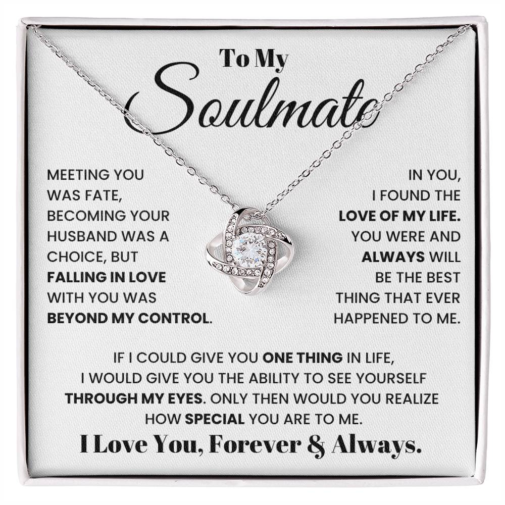 Best Gifts 305-Soulmate Love Knot Necklace for Wife Gift