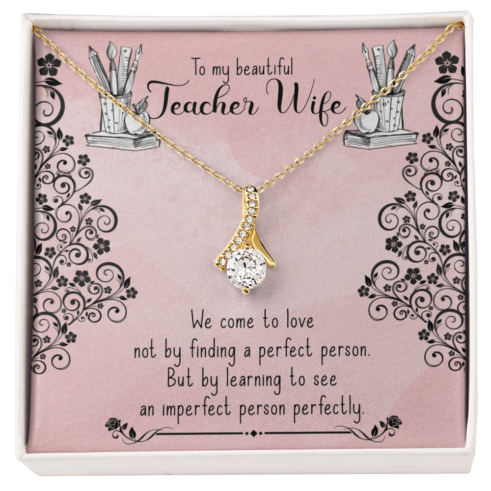 Best Gifts 305-Teacher Wife Necklace Gift Romantic Ribbon Jewelry