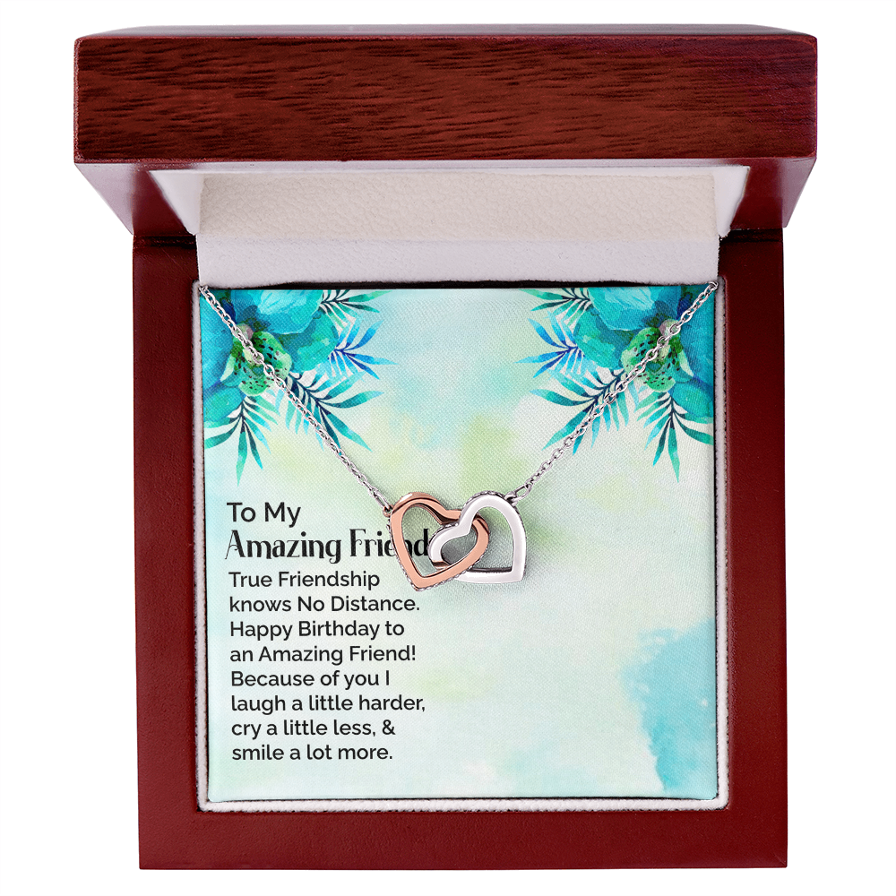 Best Gifts 305-To My Amazing Friend Interlocking Hearts Necklace with CZ Crystals