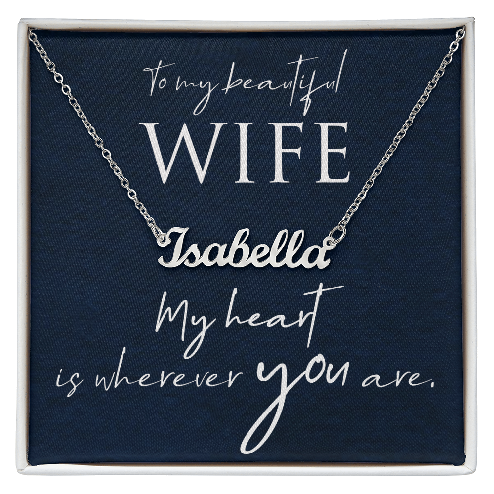Best Gifts 305-To My Beautiful Wife Personalized Name Necklace Romantic Gift