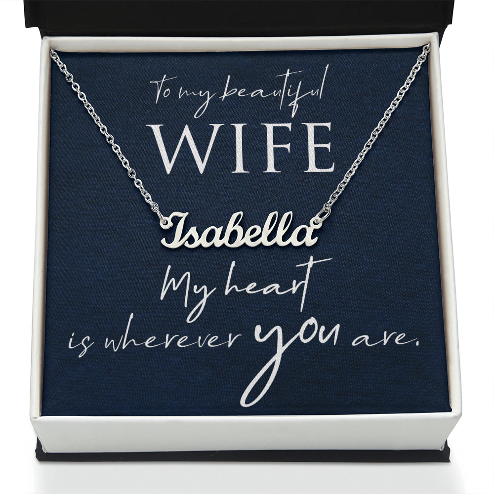 Best Gifts 305-To My Beautiful Wife Personalized Name Necklace Romantic Gift
