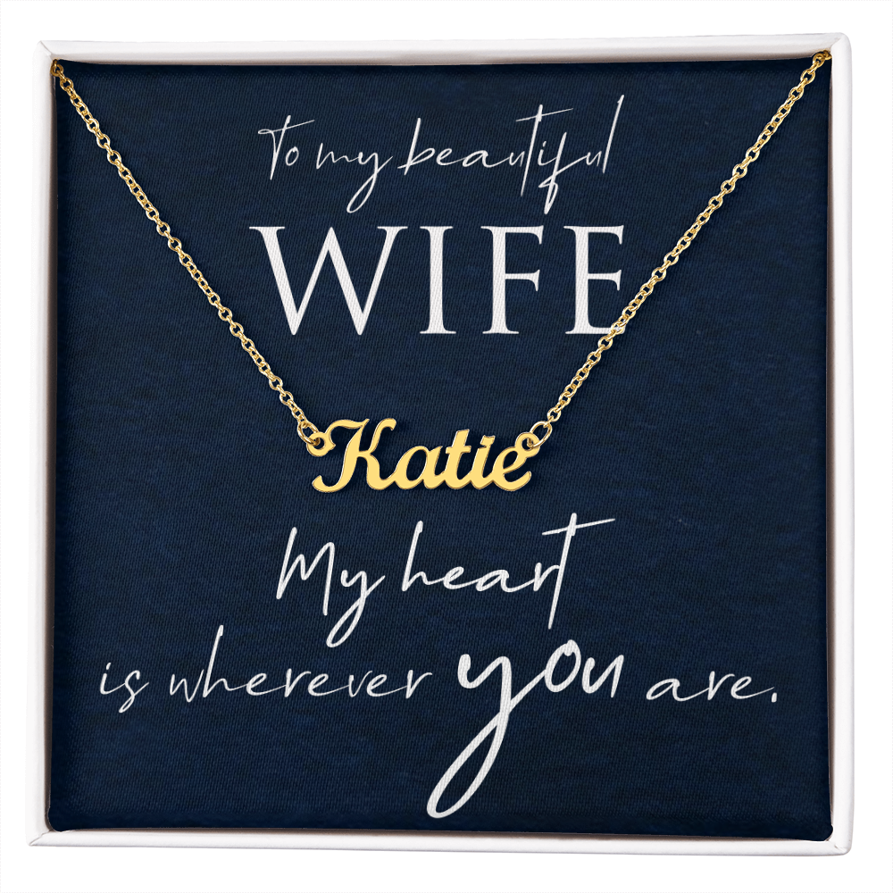 Best Gifts 305-To My Beautiful Wife Personalized Name Necklace Romantic Gift