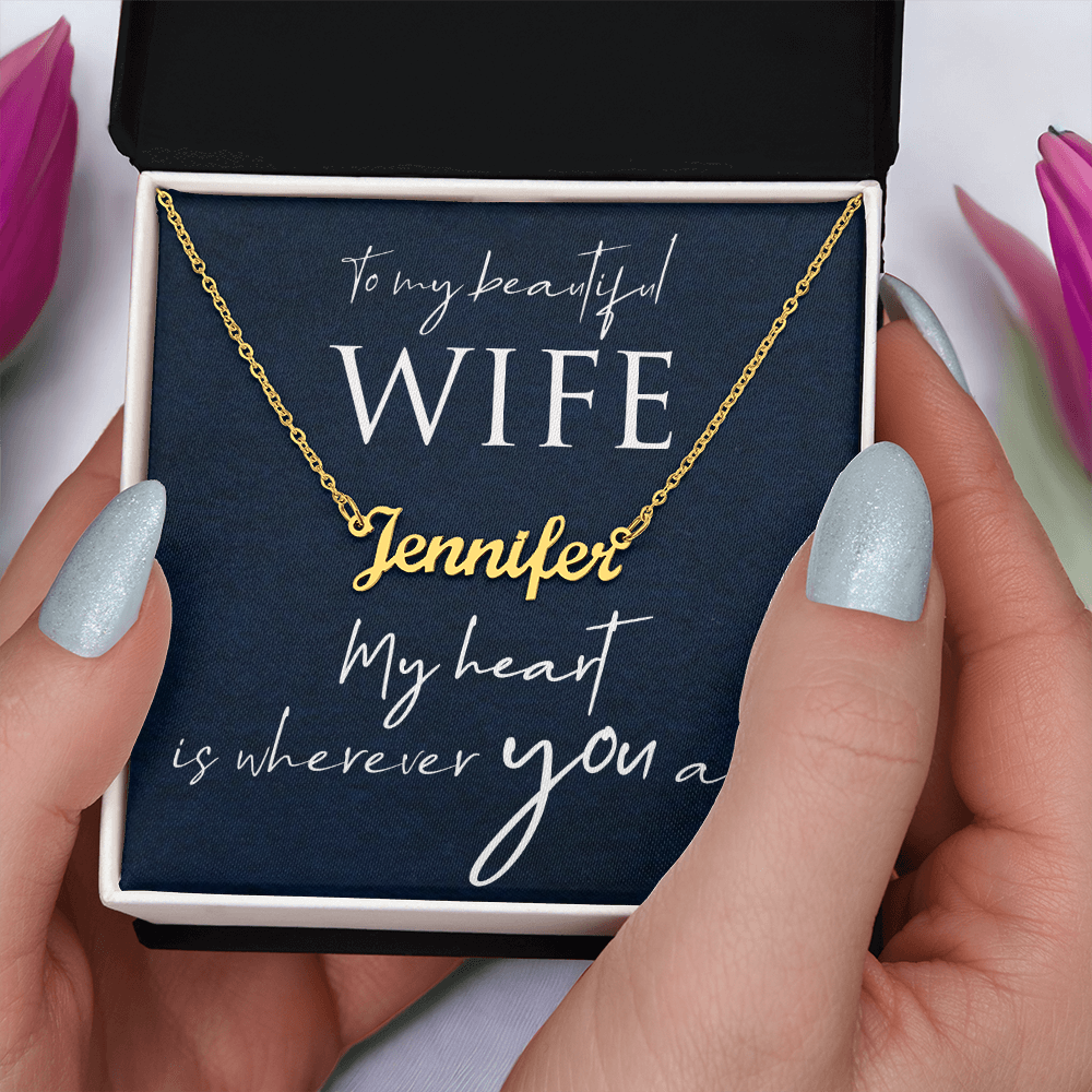 Best Gifts 305-To My Beautiful Wife Personalized Name Necklace Romantic Gift