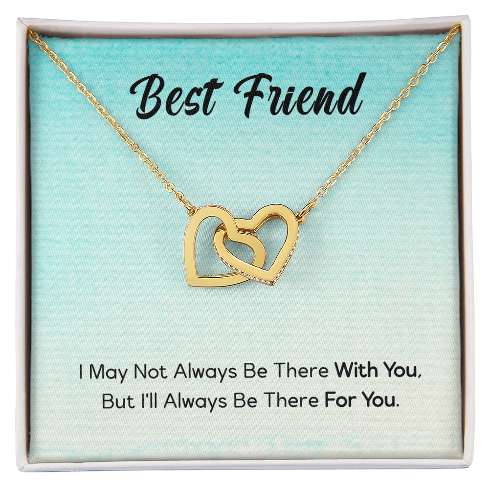 Best Gifts 305-To My Best Friend Interlocking Hearts Necklace with Cubic Zirconia Pendant
