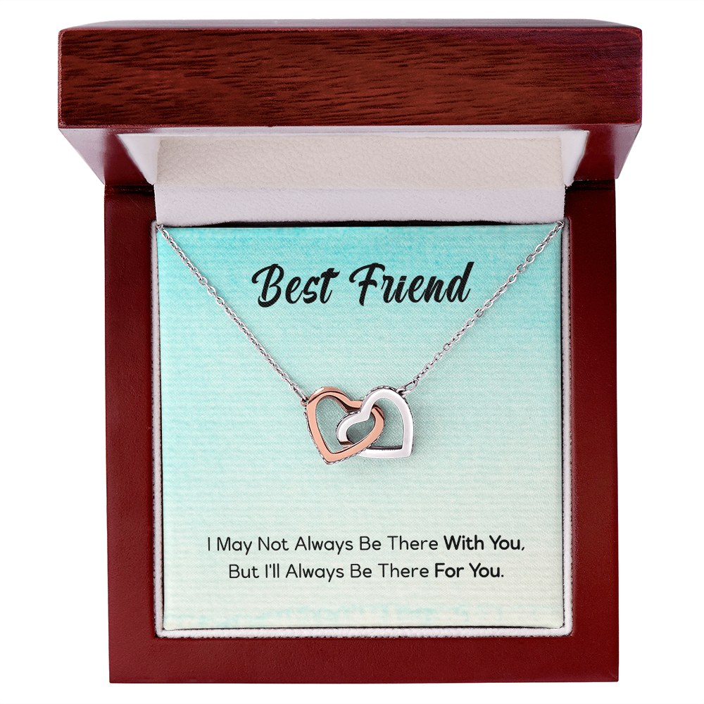 Best Gifts 305-To My Best Friend Interlocking Hearts Necklace with Cubic Zirconia Pendant