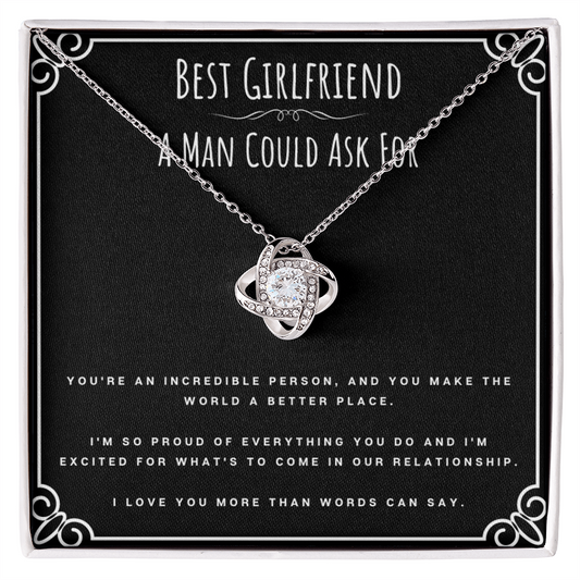 Best Gifts 305-To My Best Girlfriend Love Knot Necklace from Boyfriend