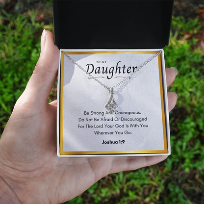 Best Gifts 305-To My Daughter Alluring Beauty Necklace with Joshua 1:9 Card from Parent