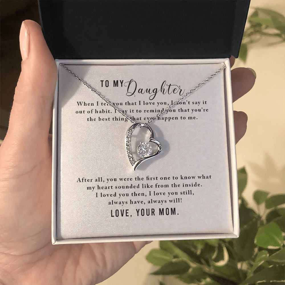 Best Gifts 305-To My Daughter Appreciation Necklace – Heart Pendant Gift from Mom
