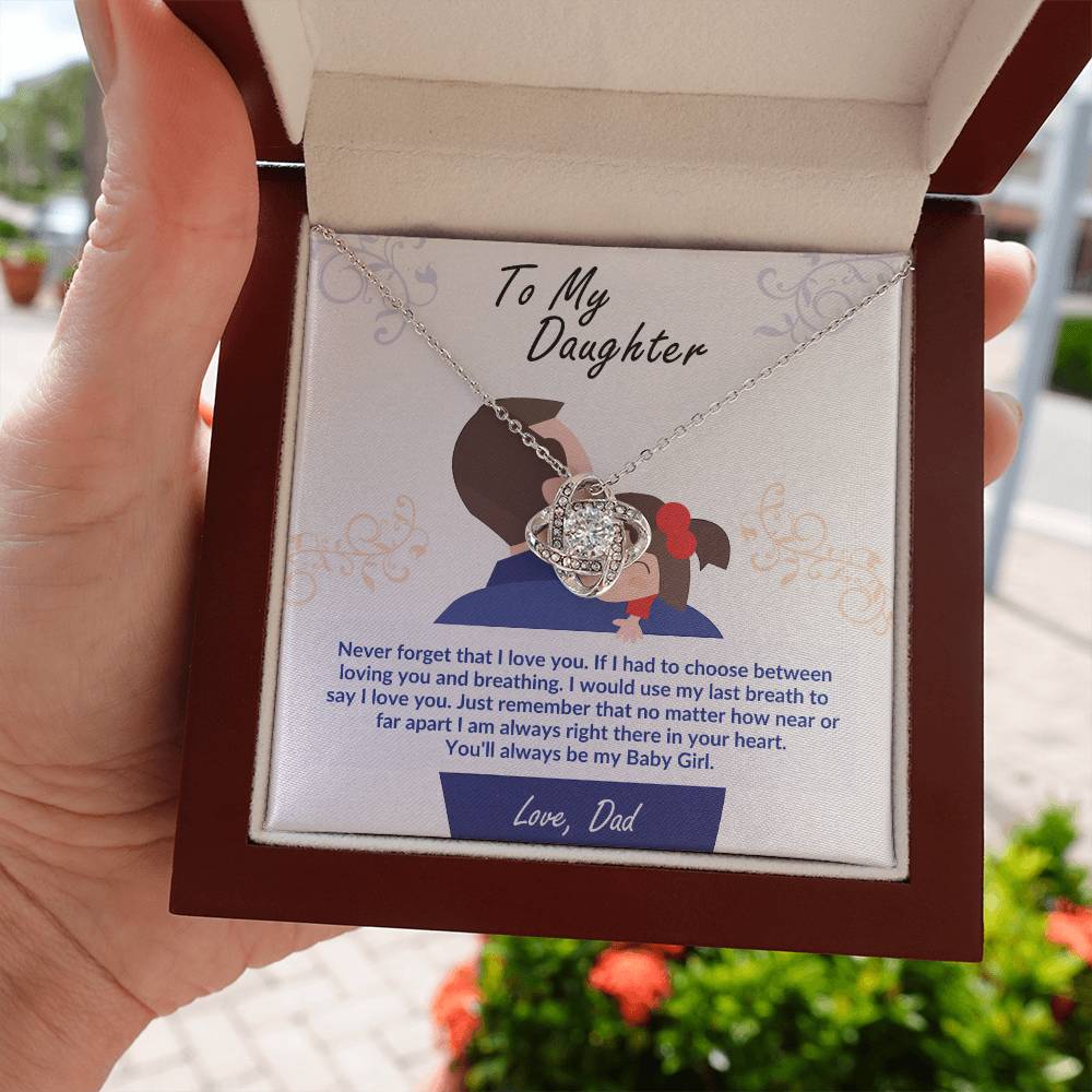 Best Gifts 305-To My Daughter Baby Girl Love Knot Necklace with Heartfelt Message from Dad