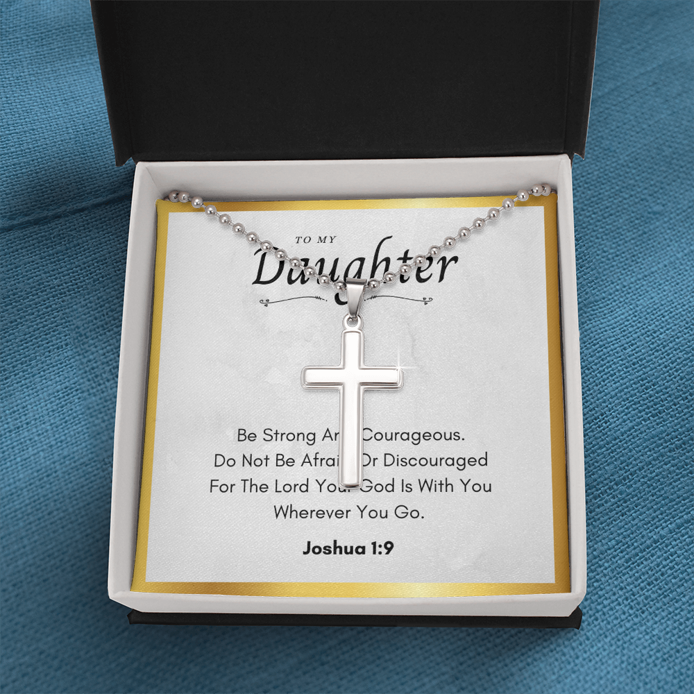 Best Gifts 305-To My Daughter Cross Necklace with Joshua 1:9 Card from Parent