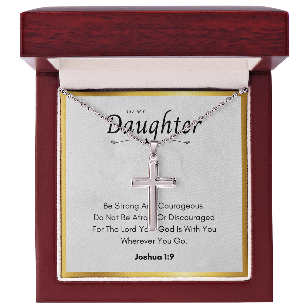 Best Gifts 305-To My Daughter Cross Necklace with Joshua 1:9 Card from Parent